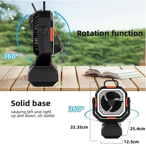 40000mAh Rechargeable Battery Camping Fan <b>Light</b> Oscillating USB Outdoor Car Travel RV Garage Emergency table fans - Product Image 5
