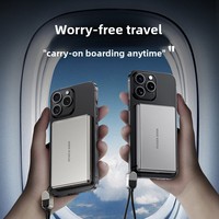 Batterie externe magnétique, 10000mAh, ultra-fine en alliage d'aluminium, charge rapide filaire PD 20W, chargeur portable 2 en 1 pour iOS Android
