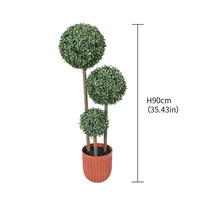 Boule de topiaire artificielle verte anti-UV ignifuge de 90 cm en PE, écologique, sans entretien, moderne et luxueuse pour jardin