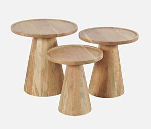 Mesa de Centro Portátil de Madera Maciza Tradicional Minimalista con Acabado de Madera Natural para Sala de Estar - Product Image 2