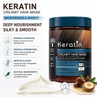 Masker Rambut Keratin dengan Ekstrak Tumbuhan Alami Terapi Hidrasi Intensif Mengembalikan Kilau untuk Rambut yang Diputihkan & Diwarnai