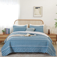 Vente en gros de 3 pièces ensemble de couette léger en diamant en polyester matelassé ultrasonique en coton drap de housse de couette d'hôtel vintage