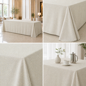 Faux Linen Banquet <b>Tablecloth</b> Woven Polyester Wrinkle Resistant <b>For</b> Hotel Event Rental Wholesale - Product Image 1