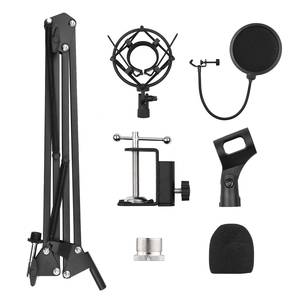 माइक्रोफोन हाथ खड़े सेट माइक्रोफोन धारक + धातु टेबल दबाना + फिल्टर + स्पंज पवन चूक + सदमे माउंट - Product Image 2