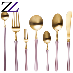 Cubiertos para Buffet, Cuberterí<span class=keywords><strong>a</strong></span> para Camping, Dorado Mate, Clásico para Bodas, Restaurantes, Artículos para el Hogar, Catering, Buffet Sant Andrea, Cuberterí<span class=keywords><strong>a</strong></span> Rosa - Product Image 3