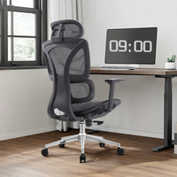 Chaise de bureau ergonomique en maille à dossier haut, moderne, chromée, de qualité supérieure, pour le travail à domicile