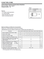 Redresseur à semi-conducteurs à usage général S1DW 1A 200V à montage en surface, température de fonctionnement de -55 à +150°C pour alimentation électrique