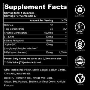 Wholesale Vegan Blueberry Flavor Muscle Growth Supplement <strong>Pre</strong> <strong>Workout</strong> 5000mg Serving <strong>Creatine</strong> Gummies For Adults - Product Image 3