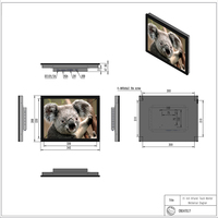 Moniteur LCD à cadre ouvert à écran tactile carré 16:9/ 4:3 10 12 15 17 Moniteur à écran tactile LCD industriel de 19 pouces
