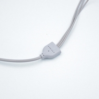 Fil de plomb Ems personnalisé de type C à 4mm câble d'électrodes à pression avec 3 fils conducteur en cuivre isolant en PVC pour câble ECG