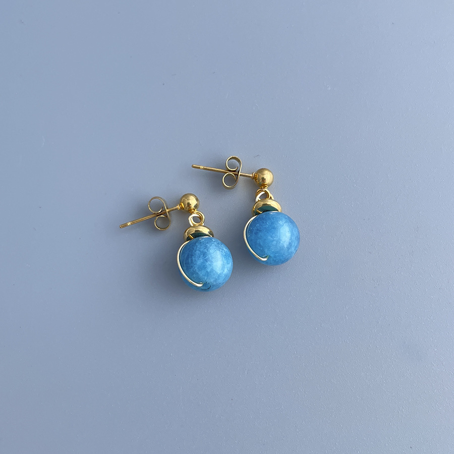 Boucles d'oreilles en or et apatite