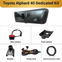 Pour Toyota Alphard 40 H8 Pro, caméra de rétroviseur avec streaming, caméra de tableau de bord 2K 8,2 pouces, double objectif avant et arrière, certifiée CE FCC, d'origine usine
