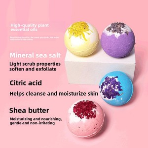 Bombas de Baño Transfronterizas de 100g con <span class=keywords><strong>Bicarbonato</strong></span> de Sodio, Flores Secas y Aceites Esenciales, Pétalos de Flores, Embalaje sin Envoltorio, Venta al por Mayor para Ducha - Product Image 1