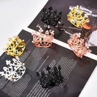 Vente en gros mini couronne de perles pour baby shower petite couronne de princesse couronne de perles en or avec strass pour fleurs décoratives