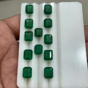 Esmeralda Natural de Zambia, Corte Esmeralda Suelto, 7x9 mm, Tamaño Calibrado, Lote en Venta para Joyería y Otros Usos, Esmeralda de Zambia al por Mayor - Product Image 3
