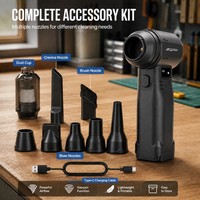 Souffleur d'air électrique sans fil turbofan 10000 mAh, compresseur portatif pour le nettoyage de voiture avec fonction aspirateur