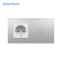 Smartdust – alimentation OEM 16A, 4 voies, prise allemande Schuko, prises en verre cristal, prise murale et interrupteur tactile intelligent 2/3/4/5/6 gangs