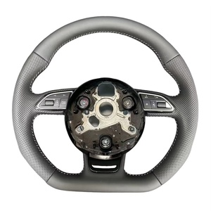 Volante Deportivo de Cuero Completamente Perforado con Base Plana, Apto para Audi <span class=keywords><strong>A1</strong></span> A3 A4 A5 A6 A7 Q3 Q5 Q7 S3 S8 B8 R8 - Product Image 6