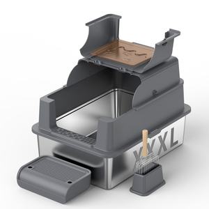 Youbetter Grande Litière Ronde Inodore pour Chat, 20L d'Espace Intérieur, Facile à Nettoyer, Toilette en Plastique Fermée avec Couvercle et Porte, 1kg - Product Image 3