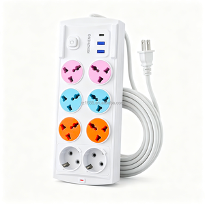 Multiprise 11-en-1 avec USB-C, 6 prises universelles, 2 prises Schuko EU, 2 USB-A, rallonge de bureau 10A, vente en gros OEM ODM - Product Image 1