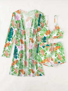 Lot <span class=keywords><strong>de</strong></span> 3 maillots <span class=keywords><strong>de</strong></span> <span class=keywords><strong>bain</strong></span> imprimés à taille haute, tankinis floraux, maillots <span class=keywords><strong>de</strong></span> <span class=keywords><strong>bain</strong></span> tropicaux à manches longues, ensemble <span class=keywords><strong>de</strong></span> trois pièces - Product Image 3