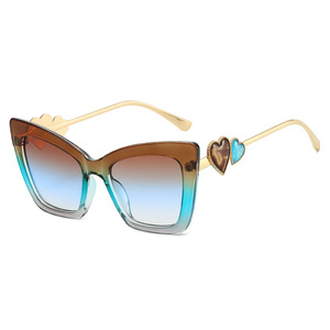 Lunettes de soleil œil de chat à monture complète en métal avec logo personnalisé, protection UV400, style unisexe, collection 2025 - Product Image 5