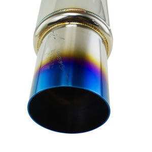LZONE PERFORMANCE Silencieux d'échappement de course en acier inoxydable, tuyau droit avec embout bleu, pour mise à niveau de voiture et moto - Product Image 4