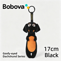 Porte-clés Teckel en Peluche, Pendentif Chien Court, Rembourré en Coton PP, Animal en Peluche, Cadeau Mignon pour Anniversaire et Doudou pour Enfants et Tout-petits
