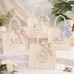 Custom Printed Tote Eco Friendly Cotton Canvas <b>Gift</b> <b>Bag</b> for <b>Wedding</b> Party Guests - Product Image 1