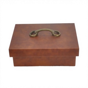 Custom Finished Extraordinary Quality Decorative Genuine Leather Storage <b>Box</b> Multifunctional Rectangle Shape Gift Packaging <b>Box</b> - Product Image 1