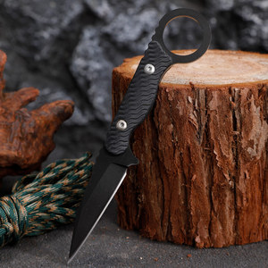 Dao cố định lưỡi thép không gỉ cao cấp, cán G10, nút bấm, dùng cho săn bắn ngoài trời, cắm trại, sinh tồn, có thể tùy chỉnh OEM - Product Image 2