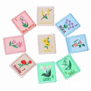 New Design Self <b>Sticker</b> Exquisite Embroidery <b>Flower</b> Stamp Patch Applique for Hat Clothes Phone case Decoration - Product Image 2