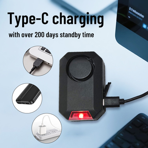 USB có thể sạc lại xe đạp Báo động Điều khiển từ xa Chống Trộm alarm135db chống thấm nước rung Xe Máy Xe Đạp Khóa báo động - Product Image 3