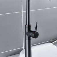 Ensemble douche-baignoire sur pied en cuivre avec robinet noir à cartouche céramique, style américain, pour eau froide et chaude, accessoire de salle de bain