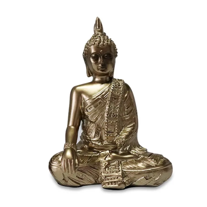 Statua di Buddha seduto tailandese in resina per la decorazione domestica