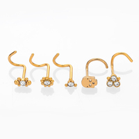 YW Acier Inoxydable Nez Os S En Forme De Nez Vis Nez Anneaux Goujons Nostrial Piercing Bijoux pour Femmes