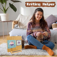 Tapis de blocage pour carrés Granny en bambou, 100 MOQ, avec base en acier, accessoire de couture pour projets de crochet, modèle HZHR