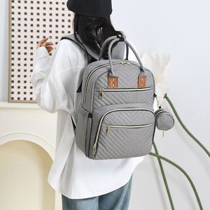 Simple Solid Color Mommy <b>Backpacks</b> <b>Large</b> Capacity Baby Diaper Bags With USB - Product Image 1