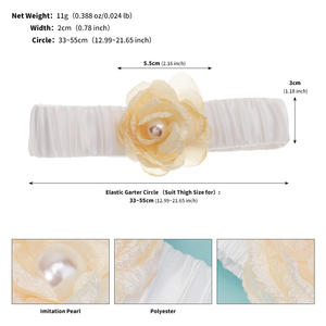 सुरुचिपूर्ण स्टाइलिश ब्राइडल गार्टर सरल बहुमुखी कपड़े फूल मोती पैर महिलाओं के लिए - Product Image 6