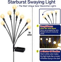 Lampes solaires LED de jardin, indice de protection IP67, détecteur de mouvement, haute luminosité, résistantes à l'eau, pour la décoration de la cour extérieure, chemin, blanc chaud