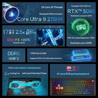 Para Intel Titan 17 AI 2025, Laptop para Juegos de 17 Pulgadas (Ultra9-275HX RTX 5090 32GB DDR5 SSD 2TB 2.5K/240Hz RGB Retroiluminado Windows 11)
