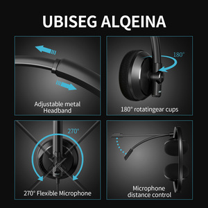 UNBRANDED HW03 Wired USB Headset with <b>Microphone</b> Over-Ear Call Center Headphone with In-Line Control <b>for</b> <b>PC</b> Laptop - Product Image 5