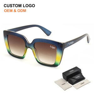New Fashion Luxury Brand Custom Manufacturer Supplier <b>Sun</b> Glasses with UV400 Gradient Color Large Square Frame Sunglasses <b>Shades</b> - Product Image 1