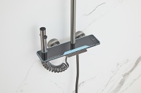 Ensemble de douche gris anthracite OEM ODM en gros, système de douche mural à effet pluie