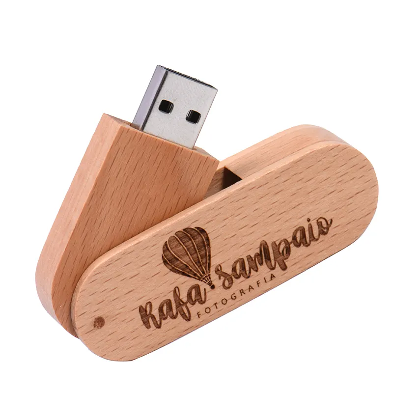 Campioni gratuiti Memory Stick Usb Memoria in legno con confezione regalo per chiavetta usb girevole per matrimonio