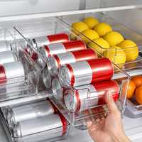 Boîte de rangement rectangulaire transparente en plastique pour réfrigérateur, bac organisateur pour cuisine, garde-manger, conserves, fruits, rangement domestique, vente en gros