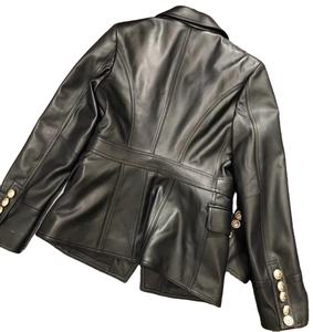 Vente chaude femmes manteau veste hauts hiver en cuir Pu chaud mode à manches longues manteau épais chaud femme vestes en cuir véritable - Product Image 2