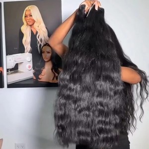 Chưa qua chế biến nguyên liệu tóc con người bó bán buôn Nhà cung cấp Ấn Độ đền Trinh Nữ lớp biểu bì phù hợp tóc nhà cung cấp lớp 12A Ấn Độ nguyên tóc - Product Image 3