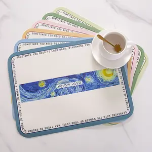 Placemat Luxe Fabriek Hot Verkoop Diverse Kleur Pu Lederen Tafelmatten Met Kurk Rugmatten Place Mat