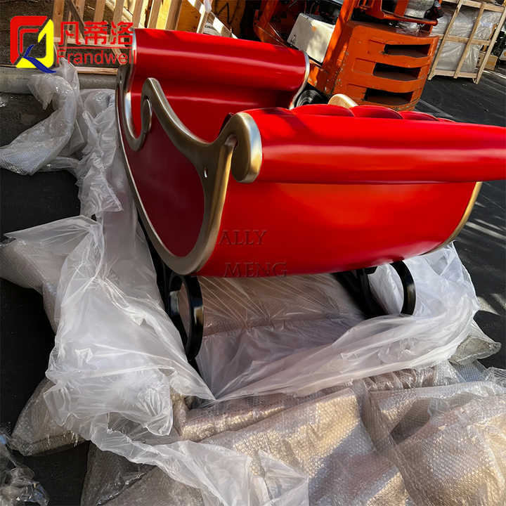 Personalized Outdoor Resin Christmas Ornaments Life Size Fiberglass Santa Sleigh for Sale
